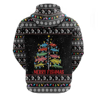 Merry Fishmas Hoodie Fishing Christmas Tree Lights - Wonder Print Shop