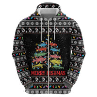 Merry Fishmas Hoodie Fishing Christmas Tree Lights - Wonder Print Shop