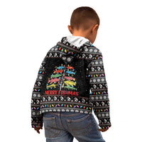 Merry Fishmas Kid Hoodie Fishing Christmas Tree Lights - Wonder Print Shop