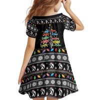 Merry Fishmas Kid Short Sleeve Dress Fishing Christmas Tree Lights - Wonder Print Shop