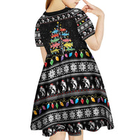 Merry Fishmas Kid Short Sleeve Dress Fishing Christmas Tree Lights - Wonder Print Shop