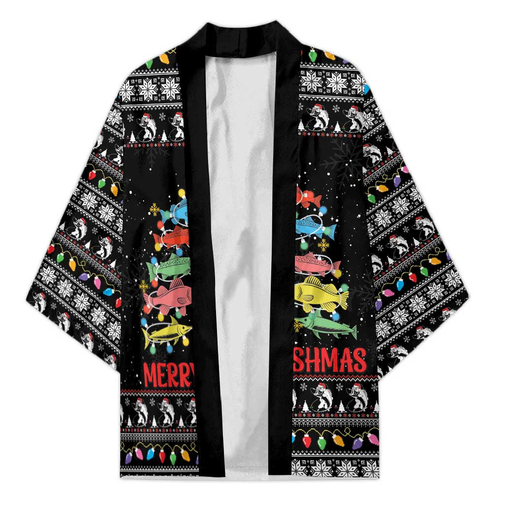 Merry Fishmas Kimono Fishing Christmas Tree Lights - Wonder Print Shop