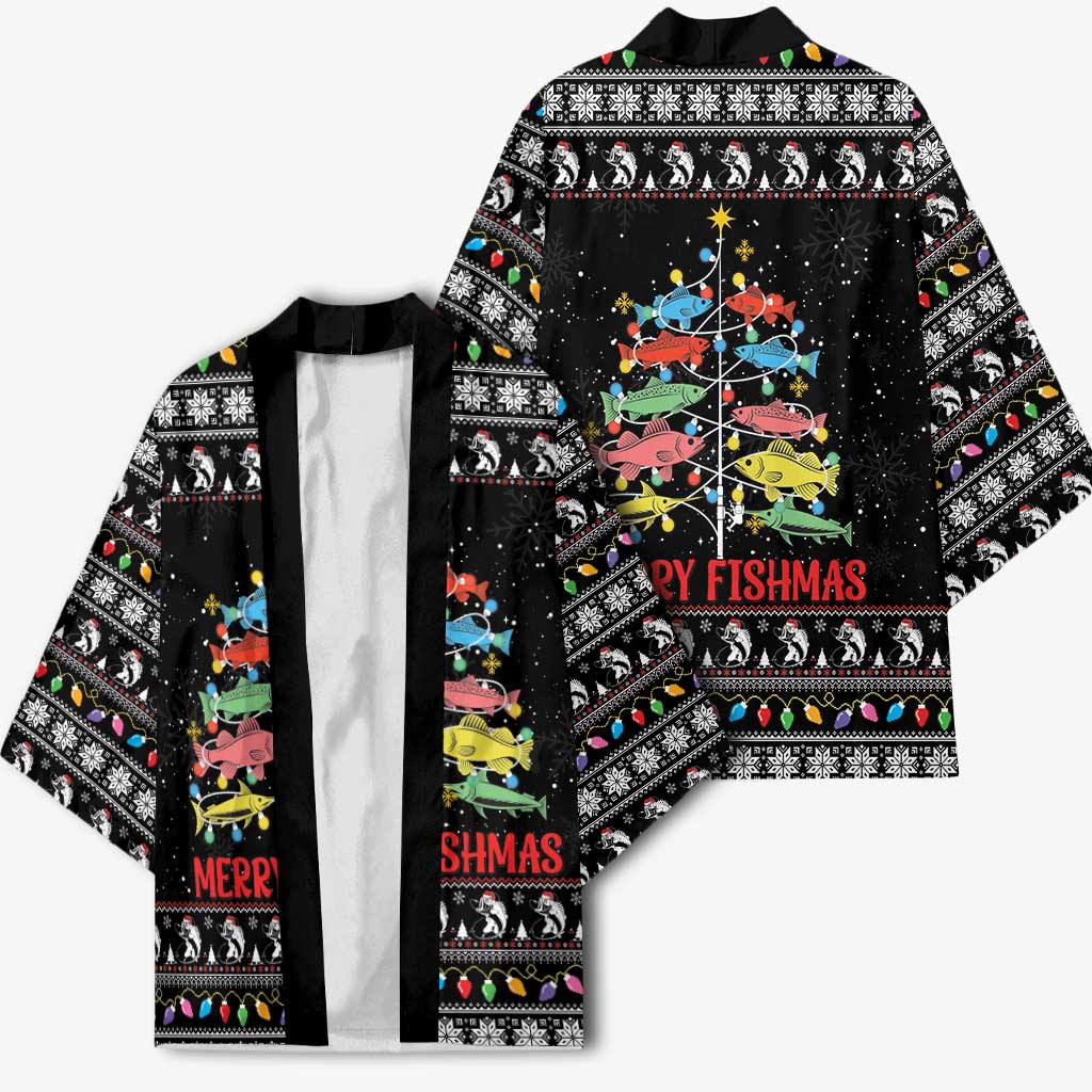 Merry Fishmas Kimono Fishing Christmas Tree Lights - Wonder Print Shop