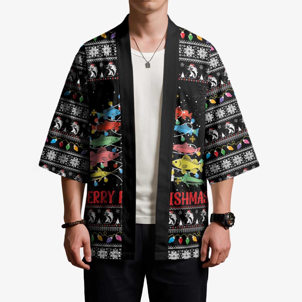 Merry Fishmas Kimono Fishing Christmas Tree Lights - Wonder Print Shop