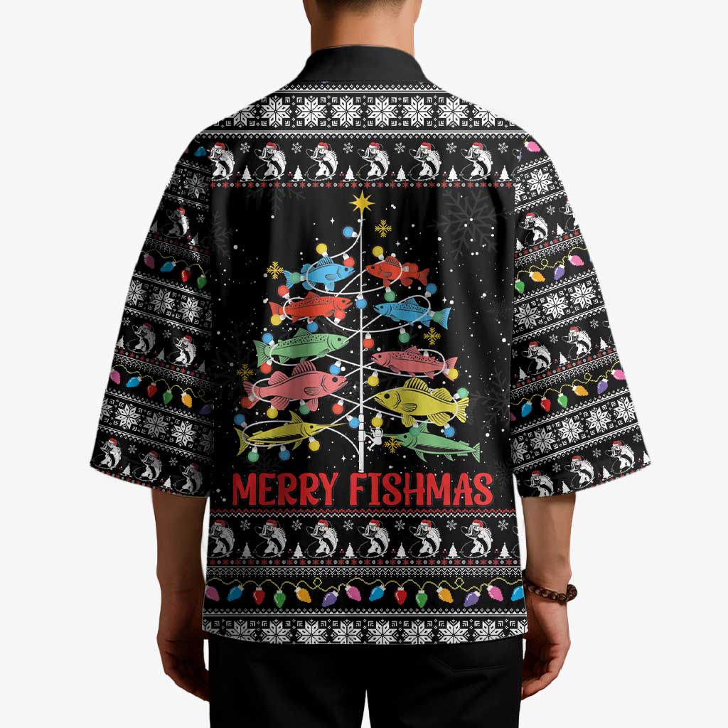 Merry Fishmas Kimono Fishing Christmas Tree Lights - Wonder Print Shop