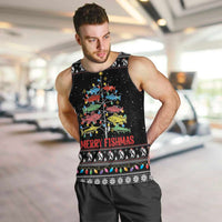 Merry Fishmas Men Tank Top Fishing Christmas Tree Lights - Wonder Print Shop
