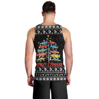 Merry Fishmas Men Tank Top Fishing Christmas Tree Lights - Wonder Print Shop