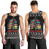 Merry Fishmas Men Tank Top Fishing Christmas Tree Lights - Wonder Print Shop