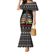 Merry Fishmas Mermaid Dress Fishing Christmas Tree Lights - Wonder Print Shop