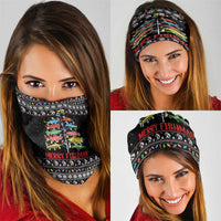 Merry Fishmas Neck Gaiter Fishing Christmas Tree Lights - Wonder Print Shop