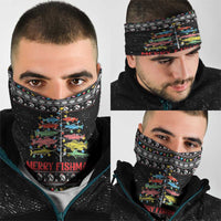 Merry Fishmas Neck Gaiter Fishing Christmas Tree Lights - Wonder Print Shop