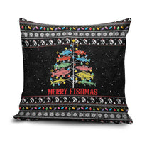 Merry Fishmas Pillow Cover Fishing Christmas Tree Lights - Wonder Print Shop