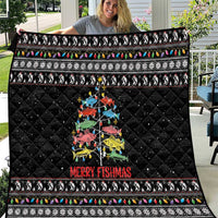 Merry Fishmas Quilt Fishing Christmas Tree Lights - Wonder Print Shop