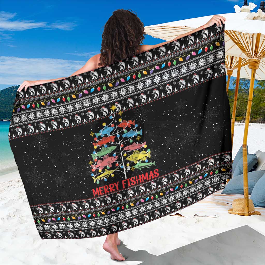 Merry Fishmas Sarong Fishing Christmas Tree Lights - Wonder Print Shop