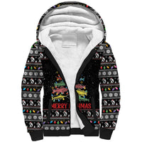 Merry Fishmas Sherpa Hoodie Fishing Christmas Tree Lights - Wonder Print Shop