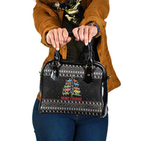 Merry Fishmas Shoulder Handbag Fishing Christmas Tree Lights - Wonder Print Shop