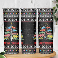 Merry Fishmas Skinny Tumbler Fishing Christmas Tree Lights - Wonder Print Shop