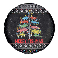Merry Fishmas Spare Tire Cover Fishing Christmas Tree Lights - Wonder Print Shop