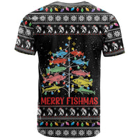 Merry Fishmas T Shirt Fishing Christmas Tree Lights - Wonder Print Shop
