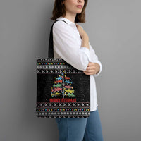 Merry Fishmas Tote Bag Fishing Christmas Tree Lights - Wonder Print Shop