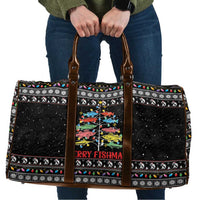 Merry Fishmas Travel Bag Fishing Christmas Tree Lights - Wonder Print Shop