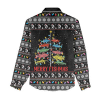 Merry Fishmas Women Casual Shirt Fishing Christmas Tree Lights - Wonder Print Shop