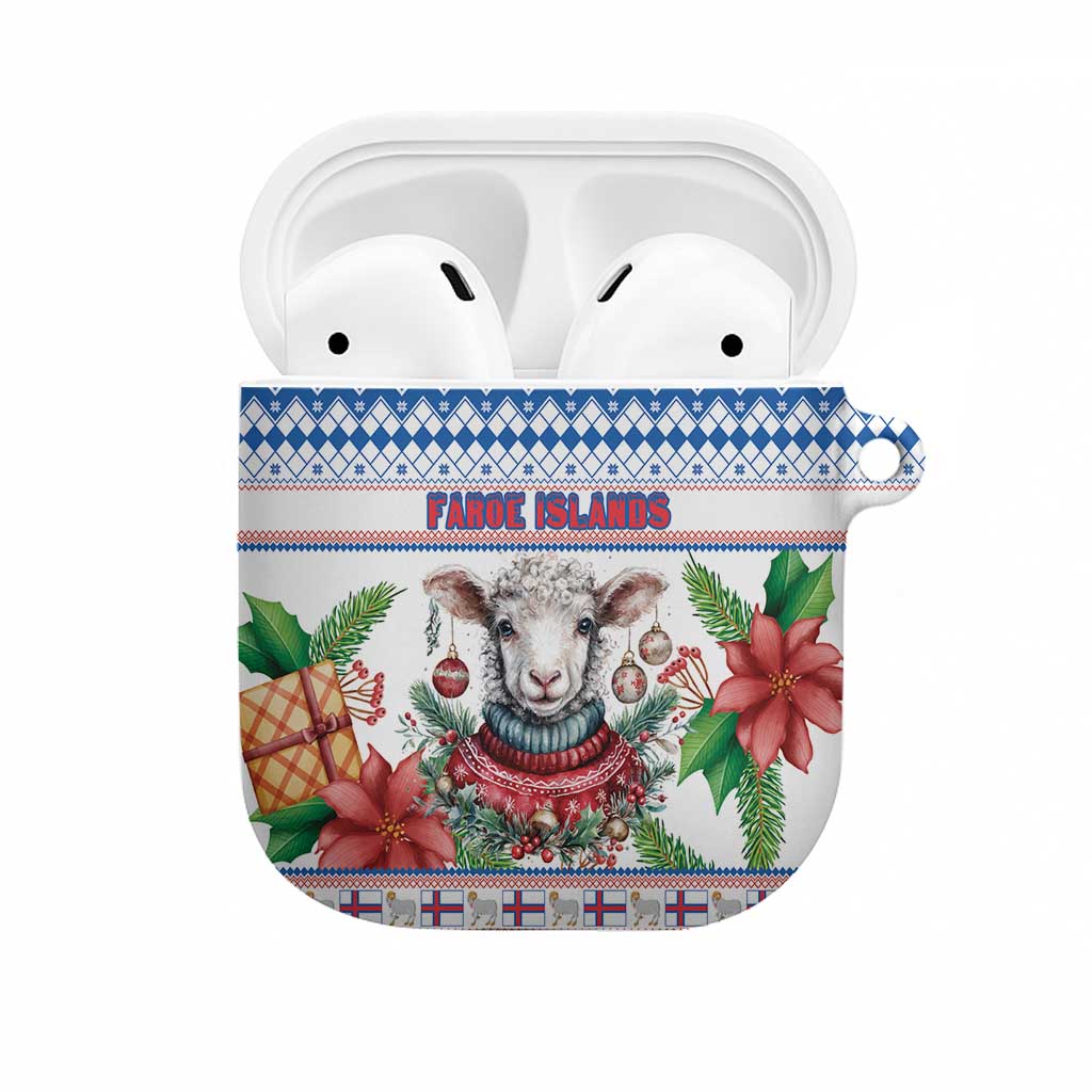 Faroe Islands Christmas AirPods Case Cute Faroese Sheep Xmas Patterns - Wonder Print Shop