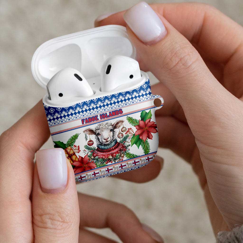 Faroe Islands Christmas AirPods Case Cute Faroese Sheep Xmas Patterns - Wonder Print Shop