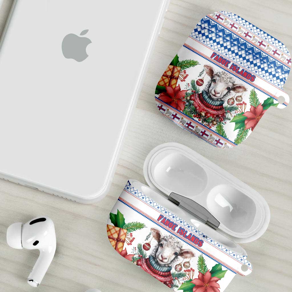 Faroe Islands Christmas AirPods Case Cute Faroese Sheep Xmas Patterns - Wonder Print Shop