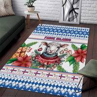 Faroe Islands Christmas Area Rug Cute Faroese Sheep Xmas Patterns - Wonder Print Shop