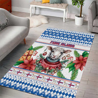 Faroe Islands Christmas Area Rug Cute Faroese Sheep Xmas Patterns - Wonder Print Shop