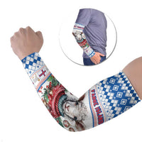 Faroe Islands Christmas Arm Sleeves Cute Faroese Sheep Xmas Patterns - Wonder Print Shop