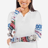 Faroe Islands Christmas Arm Sleeves Cute Faroese Sheep Xmas Patterns - Wonder Print Shop