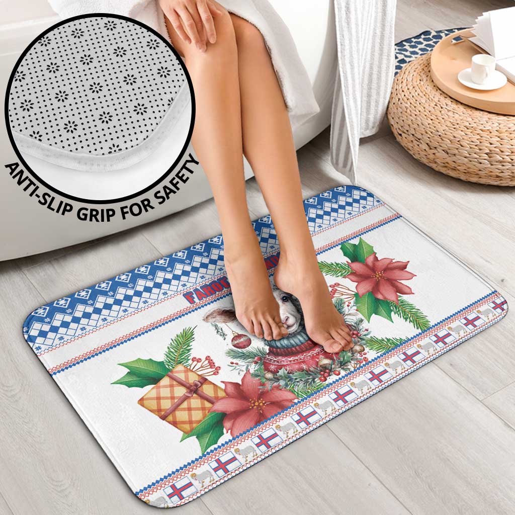 Faroe Islands Christmas Bathroom Set Cute Faroese Sheep Xmas Patterns - Wonder Print Shop