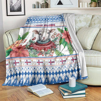 Faroe Islands Christmas Blanket Cute Faroese Sheep Xmas Patterns - Wonder Print Shop
