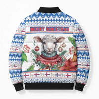 Faroe Islands Christmas Bomber Puffer Jacket Cute Faroese Sheep Xmas Patterns - Wonder Print Shop