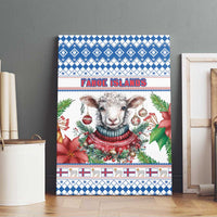 Faroe Islands Christmas Canvas Wall Art Cute Faroese Sheep Xmas Patterns - Wonder Print Shop