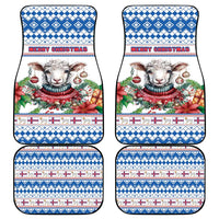 Faroe Islands Christmas Car Mats Cute Faroese Sheep Xmas Patterns - Wonder Print Shop