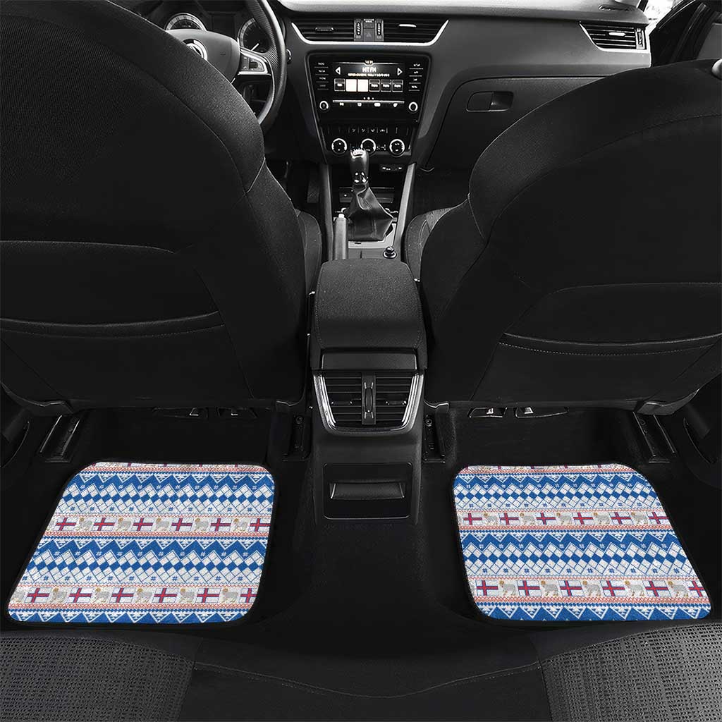 Faroe Islands Christmas Car Mats Cute Faroese Sheep Xmas Patterns - Wonder Print Shop