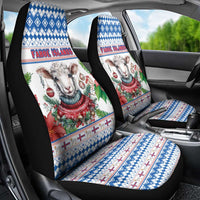 Faroe Islands Christmas Car Seat Cover Cute Faroese Sheep Xmas Patterns - Wonder Print Shop