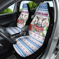 Faroe Islands Christmas Car Seat Cover Cute Faroese Sheep Xmas Patterns - Wonder Print Shop