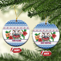 Faroe Islands Christmas Ceramic Ornament Cute Faroese Sheep Xmas Patterns - Wonder Print Shop