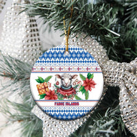 Faroe Islands Christmas Ceramic Ornament Cute Faroese Sheep Xmas Patterns - Wonder Print Shop