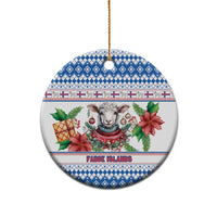 Faroe Islands Christmas Ceramic Ornament Cute Faroese Sheep Xmas Patterns - Wonder Print Shop