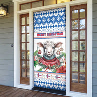 Faroe Islands Christmas Door Cover Cute Faroese Sheep Xmas Patterns - Wonder Print Shop