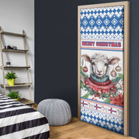 Faroe Islands Christmas Door Cover Cute Faroese Sheep Xmas Patterns - Wonder Print Shop
