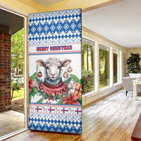 Faroe Islands Christmas Door Cover Cute Faroese Sheep Xmas Patterns - Wonder Print Shop