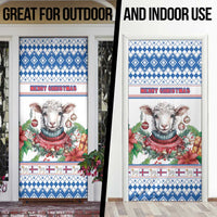 Faroe Islands Christmas Door Cover Cute Faroese Sheep Xmas Patterns - Wonder Print Shop