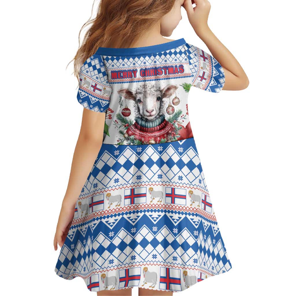 Faroe Islands Christmas Family Matching Off Shoulder Maxi Dress and Hawaiian Shirt Cute Faroese Sheep Xmas Patterns - Wonder Print Shop