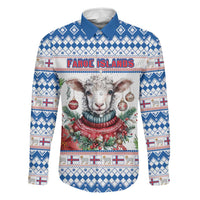 Faroe Islands Christmas Family Matching Short Sleeve Bodycon Dress and Hawaiian Shirt Cute Faroese Sheep Xmas Patterns - Wonder Print Shop